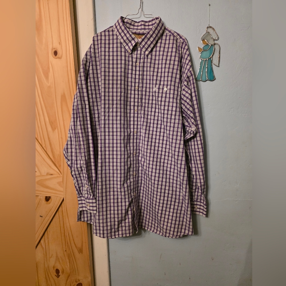 Wrangler Men's Purple and White Checkered Shirt Sz 3xlT - Picture 4 of 5